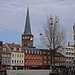 Unterwegs in der Fussgängerzone von Aarhus. Sicht auf auf den [http://de.wikipedia.org/wiki/Dom_zu_%C3%85rhus Dom zu Aarhus]