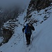 Kurz vor der kurzen Kletterstelle an der Traverse<br /><br />Poco prima il punto d`arrampicata nella traversata