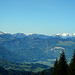 Am Horizont die Schweizer Berge, ua. mit dem Gamsberg in der Alviergruppe und dem Alpstein.