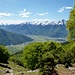 Oberhalb Alpe Godone - Vorne das Valchiavenna, links nach hinten der Eingang ins Valtellina, welches nach Sondrio führt