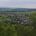 Aussicht auf Känerkinden (554m) und den baselbieter Tafeljura von den Mauern der Ruine Homburg.