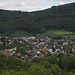 Aussicht auf Läufelfingen (565m) von der Ruine Homburg.
