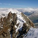 Aussicht zur Schneekuppe 3918m und ins Val Roseg (rechts unten)