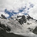 Unser Ziel: Piz Roseg 3937m bzw. Schneekuppe 3918m, davor markant Tschierva-Gletscher