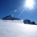 Auf dem Gletscher zum Gipfel rechts auf den Schneegrat und dan nach links zum Gipfel