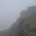 Abstieg im Nebel