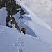 Die letzten Meter zum Kleinen Aletschhorn sind noch einmal steil und eisig.