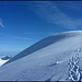 definitiv die Schlussetappe - noch wenige Meter trennen uns vom Gipfel. Dieses Jahr lässt sich der Gipfel vollständig mit Skis erreichen.