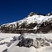 Der Rhonegletscher ist bis zur Eisgrotte bestens eingeschneit.