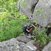 kleine Kraxeleinlage im Fels zum 20 m erhöhten Pytlácké kameny (dt. Wilderersteine)