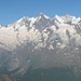 Fulminanter Auftakt: Panorama von Hohsaas auf Monte-Rosa-Gruppe (links hinten) und Mischabelgruppe