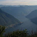 il lago di Como: si nota il paese di Argegno,Pigra,il monte Calbiga,Tremezzo e Crocione.Dietro l'inconfondibile diagonale del pizzo di Gino