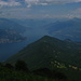 dalla vetta: il lago di Como,la dorsale che conduce a Bellagio,sotto si vede parte della strada che giunge al rifugio Martina