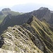 Blick vom Gipfel den Grat zurück mit Margelchopf, Glanna und Sichli im Hintergrund