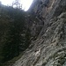 Auf dem Rückweg vom Gelbe Wand Steig aus gesehen: Die Abstiegstelle aus dem Tegelbergsteig