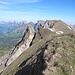 Melde Erfolg am Gauschla - und schau gleich mal hinüber zum wilden Turm der Abgelösten Gauschla, zum Alvier, zum Schafberg, zum Sichelkamm und zu den Churfirsten.