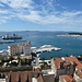herrliche Aussicht von der Spitze des Turms ins Hafengelände