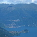 particolare su Bellagio (il promontorio al centro del lago) Menaggio sulla sponda occidentale,sopra la Grona e a destra il Bregagno