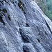 Eine Stelle mit in den Felsen gehauenen Tritten (Tacche's)