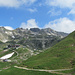 Nebelhorn Bergstation, Nebelhorn und Hindelanger Klettersteig im Hintergrund