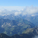 wolkenreicher Gipfelblick vom Nebelhorn