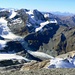 Üssers Barrhorn, auf dem Gipfel. Blick auf die Aufstiegsroute (Moräne am unteren Bildrand links).