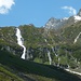Wasserfall und die Neue Regensburger Hütte