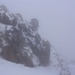 Schnee- und Graupelschauer bei der Irmerscharte (2660m) im Aufstieg zur Zugspitze.
