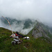 Das allererste Gipfelsteinmännchen auf dem Bärenstock und der Oberalper Grat