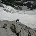 [u Lena] im Aufstieg zum Girenspitzsattel. Wir stiegen hier etwas abseits der offiziellen Route in schönem Felsgelände auf.