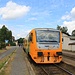 Česká Lípa, Regionova der ČD (Reihe 814/914) am Lovosické nástupiště (Lobositzer Bahnsteig)