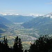 Weitsicht vom Älpli nach Chur mit dem imposanten Haldensteiner Calanda