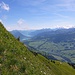 Ein guter Zickzackweg überwindet den steilen Grashang zum Gipfel des Steinschlaghorn.