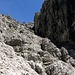 typisches Aufstiegsgelände - steil, griffig und mit viel losem Gestein