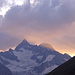 Mittler Gabelhorn, [p Ober Gabelhorn] und Wellenkuppe im spärlichen Abendlicht.