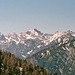 15.04.2007: Durchblick zu den Größen des Karwendelgebirges um Lamsenspitze und Sonnjoch.
