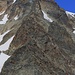 Foto vom ersten Besteigungsversuch am 27./28.7.2013: <br /><br />Der Aufstieg vom Col de Lire Rose (3115m) zum P.3386m herangezoomt. Der Fotostandort ist beim P.3026m auf der Arêtes de Lire Rose.