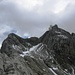 Nun tauchte auch der Säntis auf. Der Weg führte zum Schneefeld und dann linker Hand in den Fels aufwärts zum Girensattel. Der Blauschneesattel befindet sich rechts unterhalb der "Himmelsleiter"
