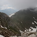 Mal Turčin - Ausblick vom Gipfel in Richtung Titov Vrv, der sich allerdings in den Wolken versteckt