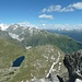 Märjelen-Stausee und ein Zipfel vom Fiescherglescher ist sichtbar.