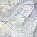 Kartenausschnitt mit Route: Älplihorn 
blau: T3
violett: T4
rot: T5