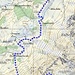 Karte mit Aufstiegsroute: Schwägalp Passhöhe - Schottenloch - Lauchwis - Schrenit - Schafwis - Schafwisspitz