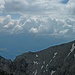 Blick über den Frau-Hitt-Sattel: Gewitterwolken über dem Inntal.