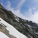 Le Pleureur: Hier war 150 Höhenmeter unter dem Gipfel Schluss!<br /><br />Wegen Nassschnee in der Südflanke auf den abwärts gerichteten, leider brüchigen Schieferplatten war mir die Besteigung zu gefährlich.