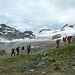 Salita con il ghiacciaio dell'Arbola sullo sfondo
