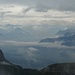 Wolkenstimmung über den Vorarlberger Alpen in Österreich.