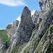 Der Rot Turm, der wohl am schwierigsten zu besteigende Alpsteingipfel; am Fusse des Hundsteins gelegen.