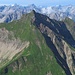 Die gegenüberliegende Pfeilspitze und Elmer Rotwand bleibt den Bergsteigern der schärferen Richtung vorbehalten; man beachte den winzigen Stablsee in der Bildecke links unten.