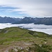Rückblick auf das Nebelmeer, am rechten Bildrand die Chamonna Cler