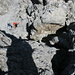 Die Geröllbänder der Westflanke des Piz S-chalambert Dadaint bieten auch einige interessant einfache Kletterstellen